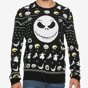 Disney Nightmare Before Christmas Jack Skellington Crewneck Sweater Size L